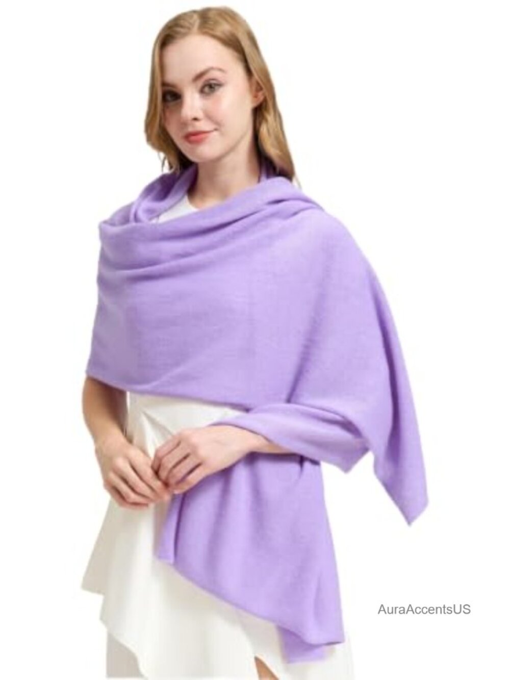 Luxury 100% Cashmere Wrap, Knitted Shawl, Lightweight Travel Scarf with Gift Box